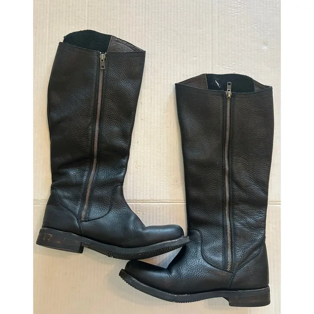 Caboras Women’s Sz 7.5 Black Leather Boots Tall Riding Slip Resistant Equestrian